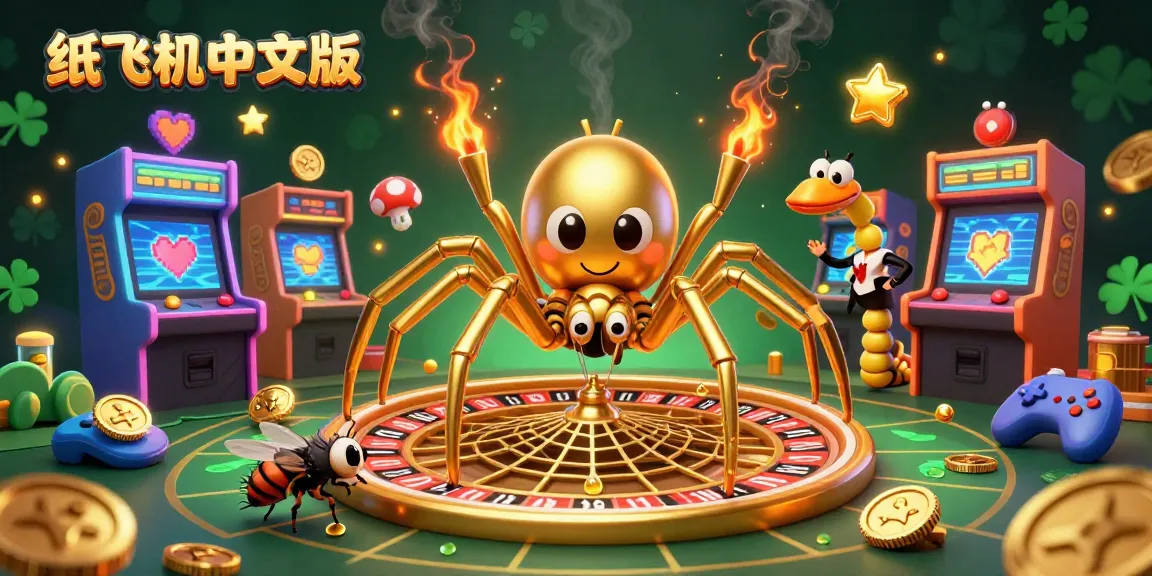 Experience thrilling bets with the 纸飞机中文版 as a golden spider and centipede croupier create a dynamic casino atmosphere.