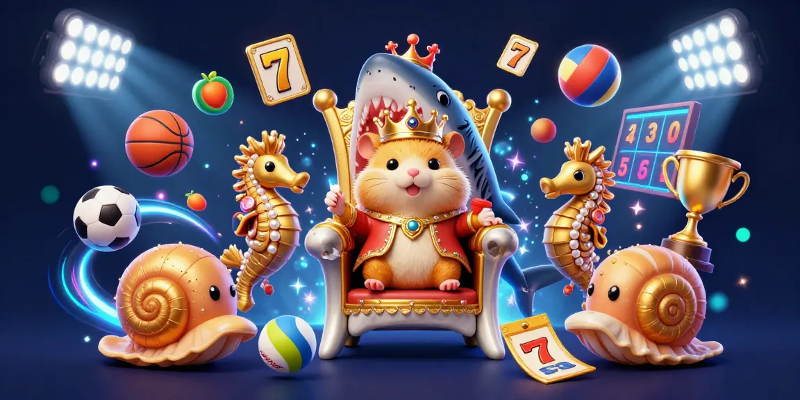Engage with slot777 as a tiny golden hamster king rules over his gambling kingdom in a vibrant casino scene.