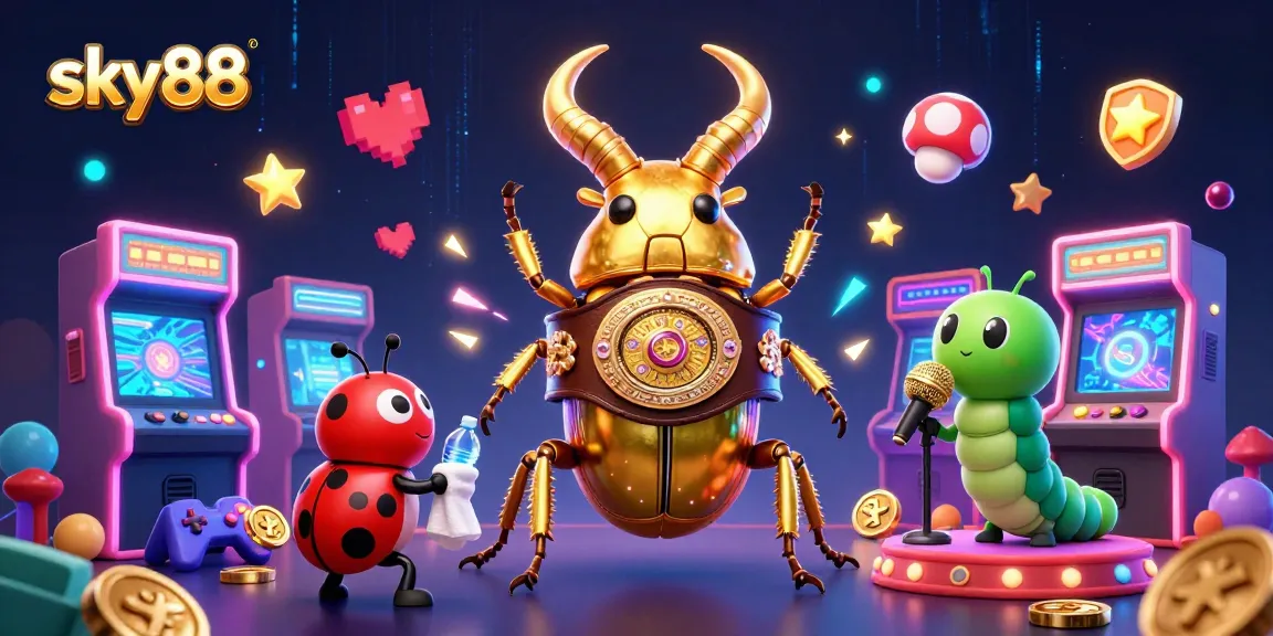 Engage in thrilling games at sky88 with a lively 3D casino scene featuring dynamic characters.