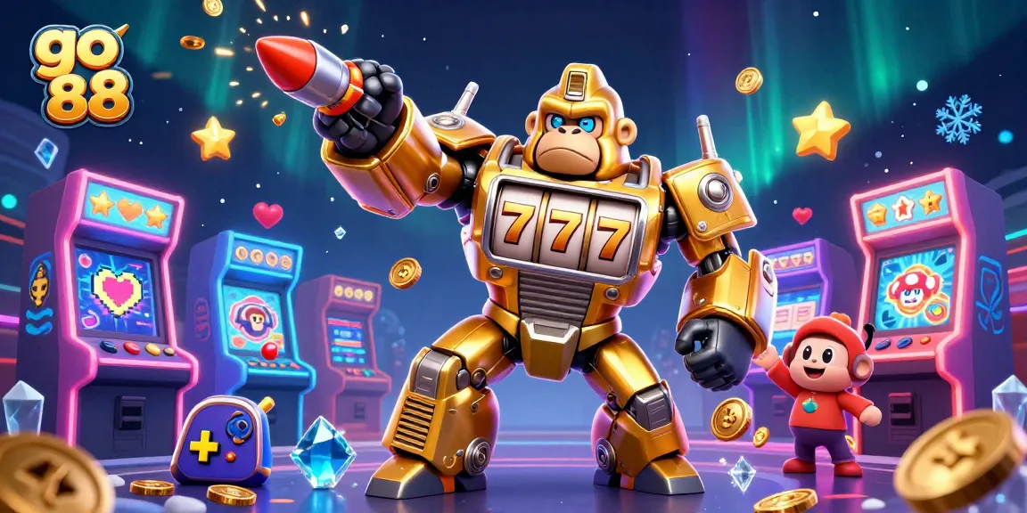 Experience exciting slots and jackpots with the go 88 golden gorilla mech and thrilling game elements.