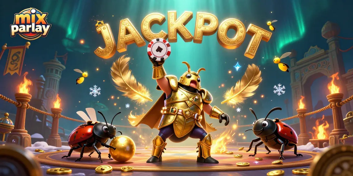 Experience the thrill of mix parlay betting with a vibrant 3D scene celebrating victory and excitement.