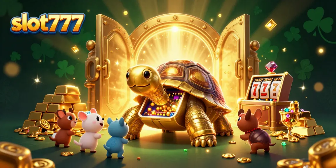 Spin and win with slot777 in a vibrant, dynamic gambling illustration filled with treasures.