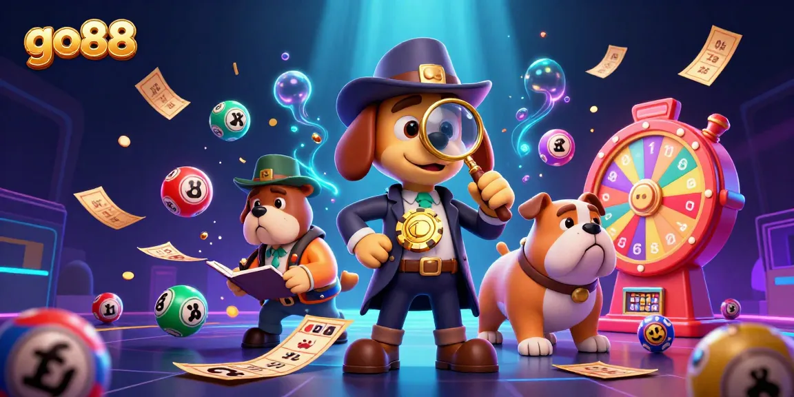 Engage in thrilling gaming with go88's vibrant casino adventures featuring colorful lottery balls and poker clues.