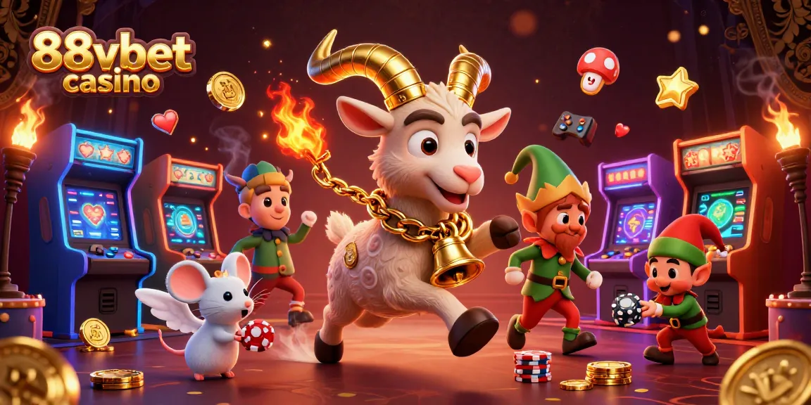 Experience exciting gameplay at 88vbet casino with festive characters in a vibrant casino scene.