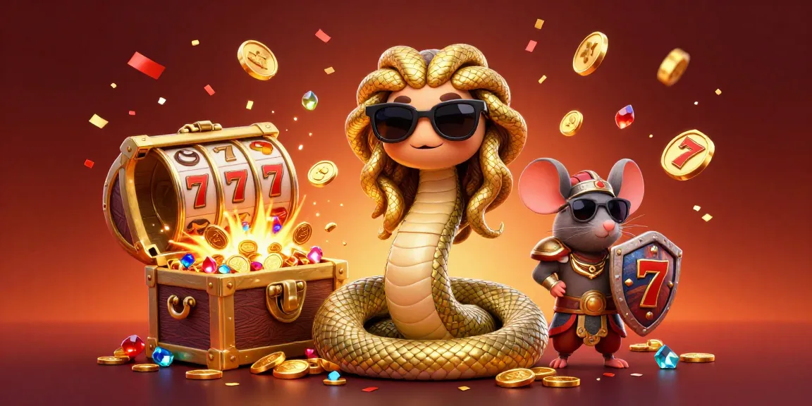 Join the excitement at Sunwin with Medusa and friends as they celebrate big wins in a vibrant online casino illustration.