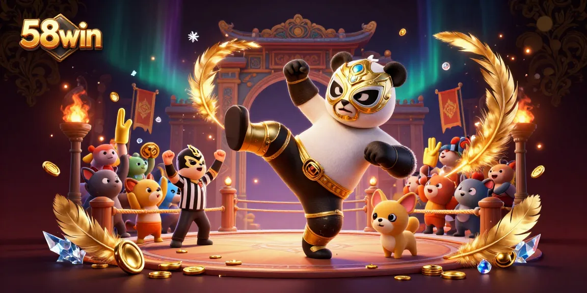 Enthusiastic crowd watches 58win panda wrestler in action, capturing the essence of gambling excitement.