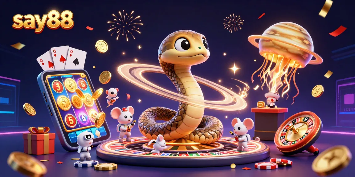 Experience excitement with say88's cosmic casino scene featuring unique gaming elements and vibrant colors.