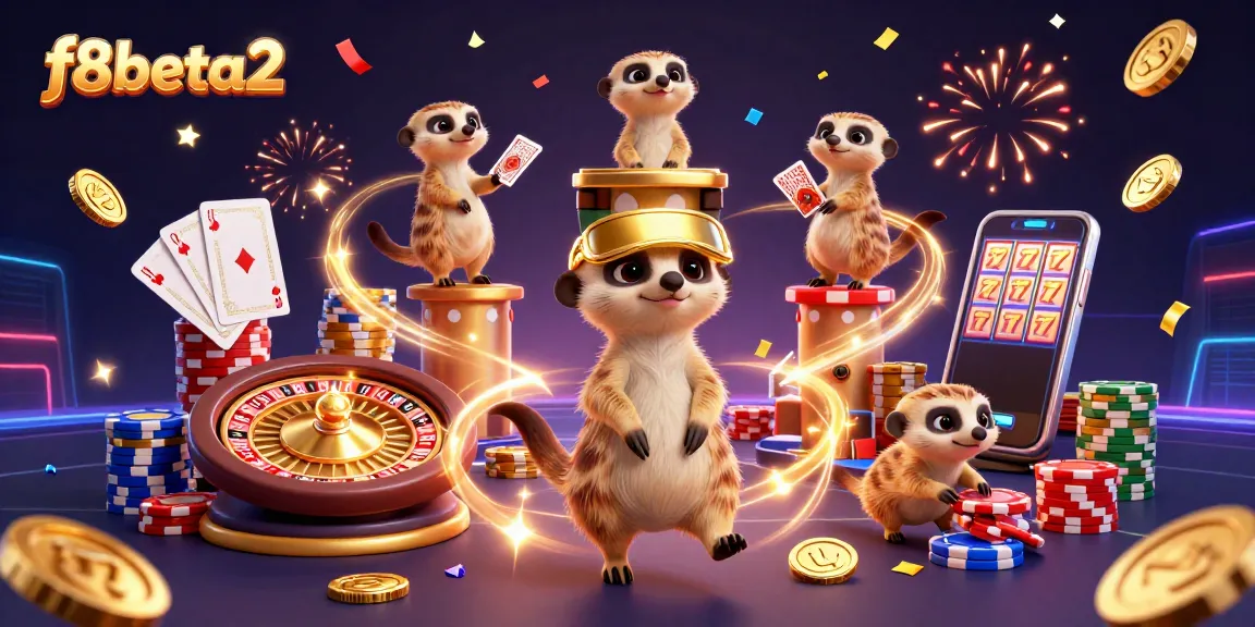Experience thrilling games at f8beta2 with energetic meerkats operating a vibrant casino scene.