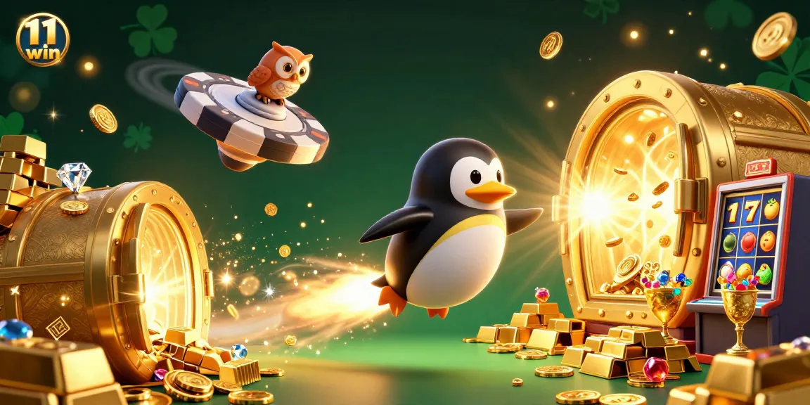 Experience thrilling wins with the dynamic 11 win golden penguin and casino elements.