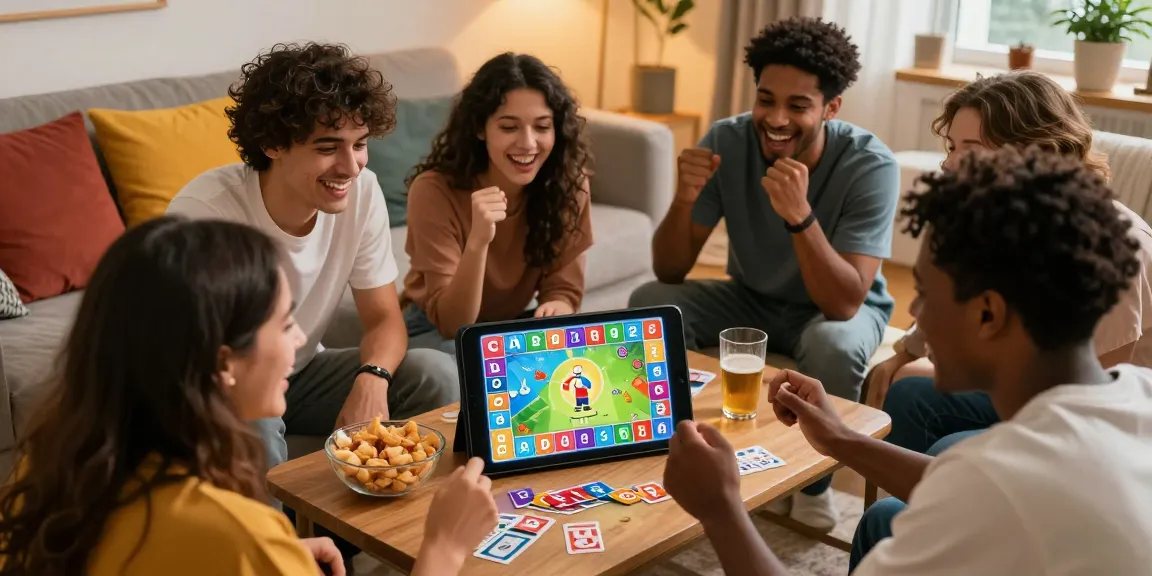 Group of friends enjoying Card Rummy apk download in a cozy living room, showcasing exciting gameplay and vibrant graphics.