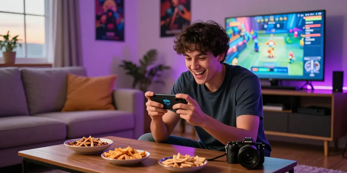Engaged player enjoying 3Patti Loot APK download on smartphone in cozy gaming setup