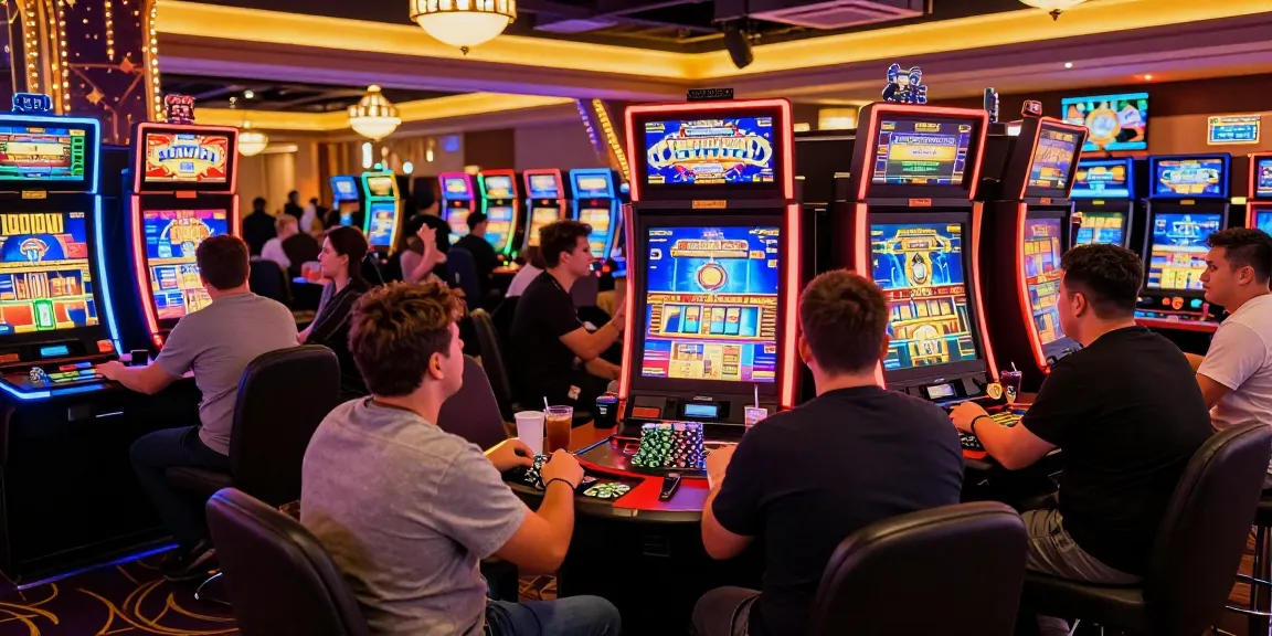 Slot gacor di kasino dengan pemain bersemangat meraih kemenangan.